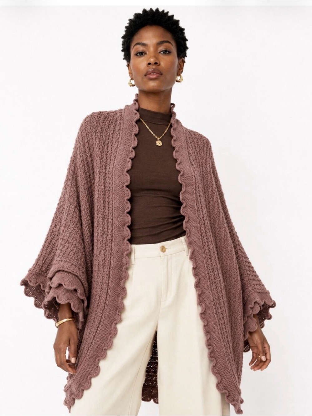 moth by Anthropologie dusty rose Cape/Cardigan size M